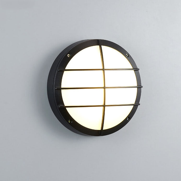 Round Outdoor Waterproof Aluminum Acrylic LED Flush Light — B / Warm Light (3000K) / 220V-240V For UK/AU