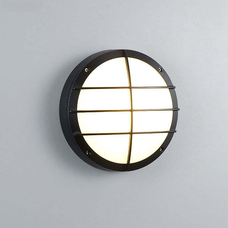 Round Outdoor Waterproof Aluminum Acrylic LED Flush Light — B / Warm Light (3000K) / 220V-240V For UK/AU