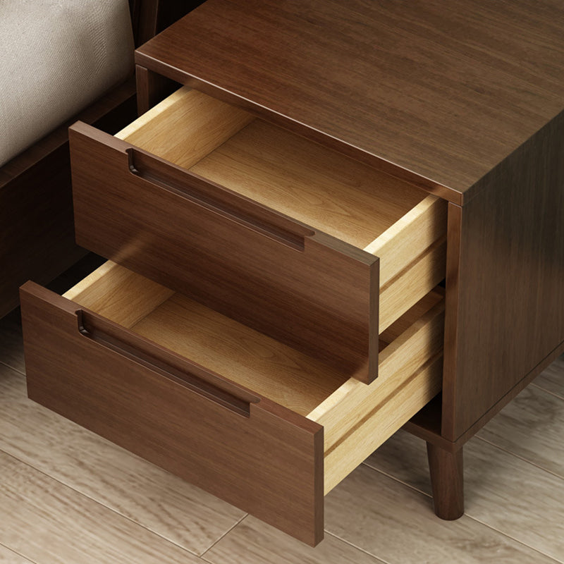 Nordic Wood 1/2-Drawer Nightstand — 2 / Walnut