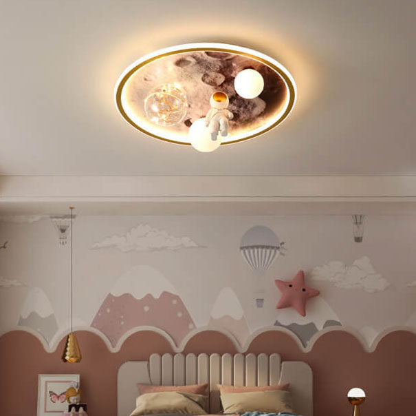 Creative moon astronaut acrylic flush mount lighting — 220V-240V (UK/AU)