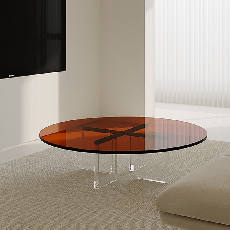Minimalist Cross Base Acrylic Coffee Table