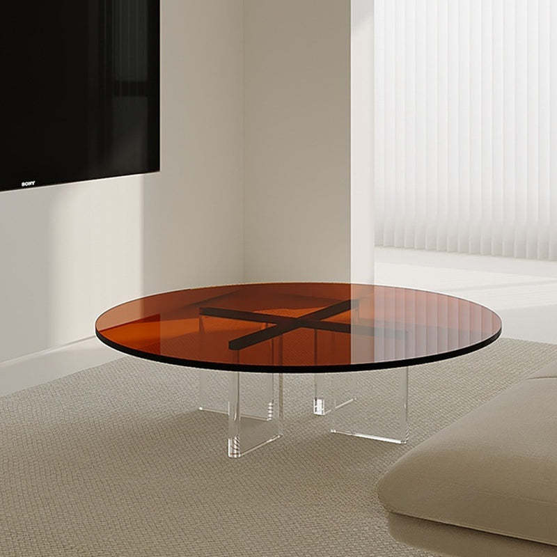 Minimalist Cross Base Acrylic Coffee Table