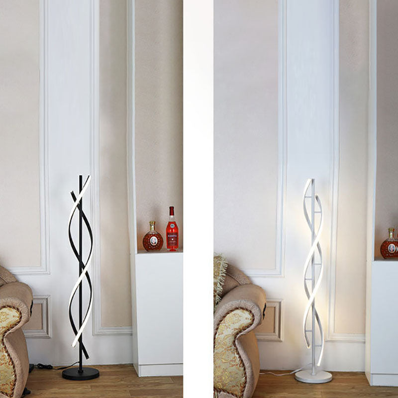 Minimalist Spiral LED Floor Lamp — White / White Light (5000K) / 110V-120V For US/CA