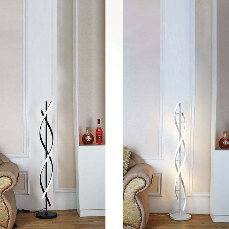 Minimalist Spiral LED Floor Lamp — White / White Light (5000K) / 110V-120V For US/CA