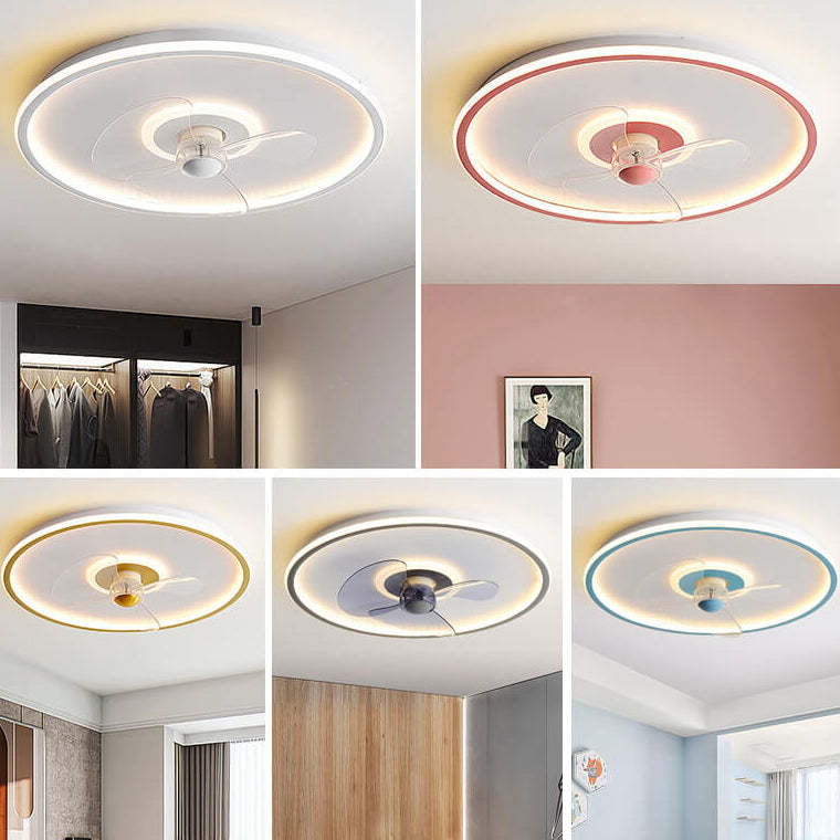 Modern Acrylic Round Minimalist LED Flush Mount Fan Light