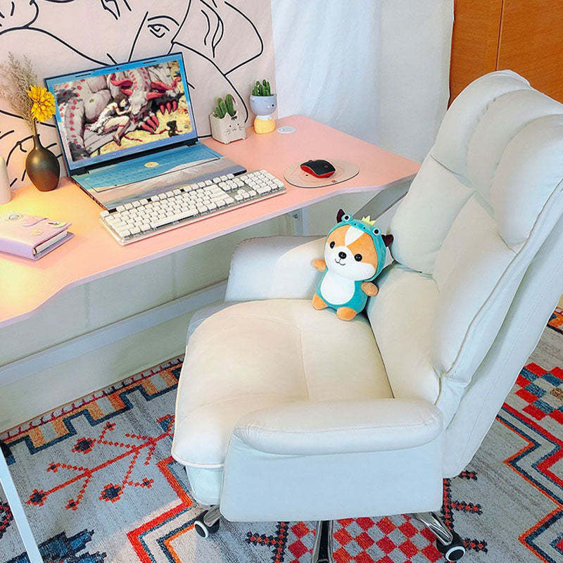 Minimalist PU Leather Steel Desk Chair