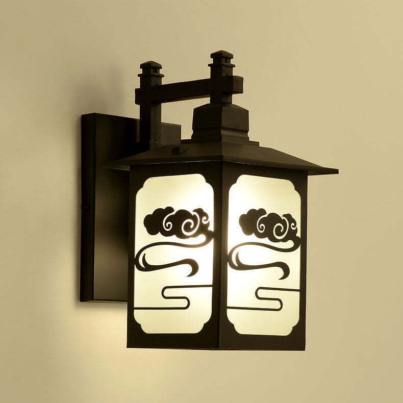 Chinese Rectangle Galvanized Zinc Alloy Wall Sconce