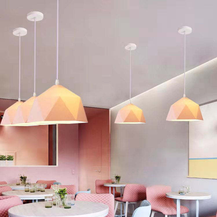 Modern Macaron Iron Lozenge Pendant Light
