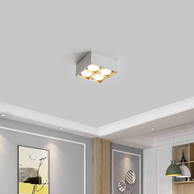 Minimalist Square Iron Spotlight LED Flush Mount Light