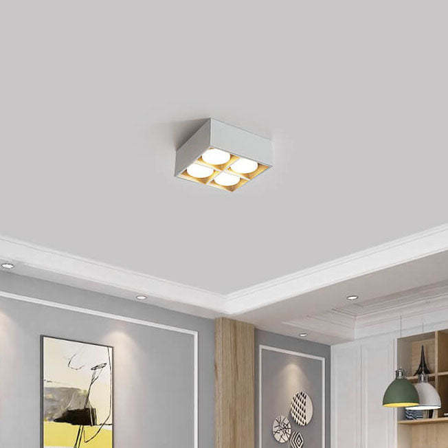 Minimalist Square Iron Spotlight LED Flush Mount Light