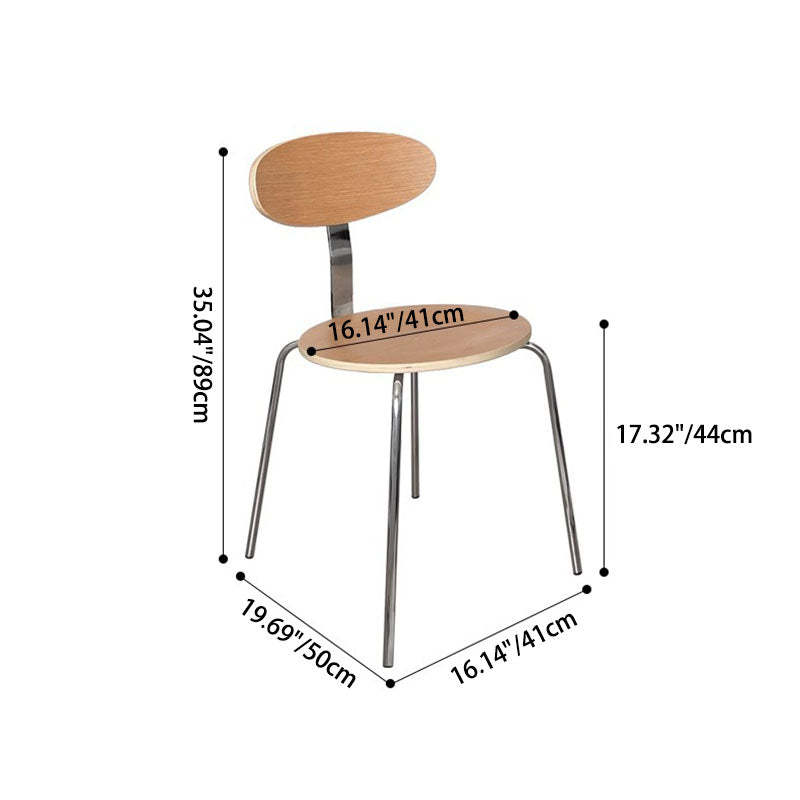 Nordic Wood Steel Round Dining Chair