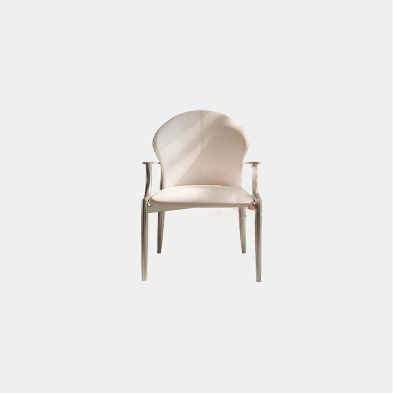 Minimalist Microfiber Leather Square Dining Chair