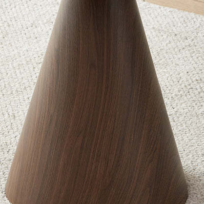 Modern Cone Rock Slab Steel Side Table