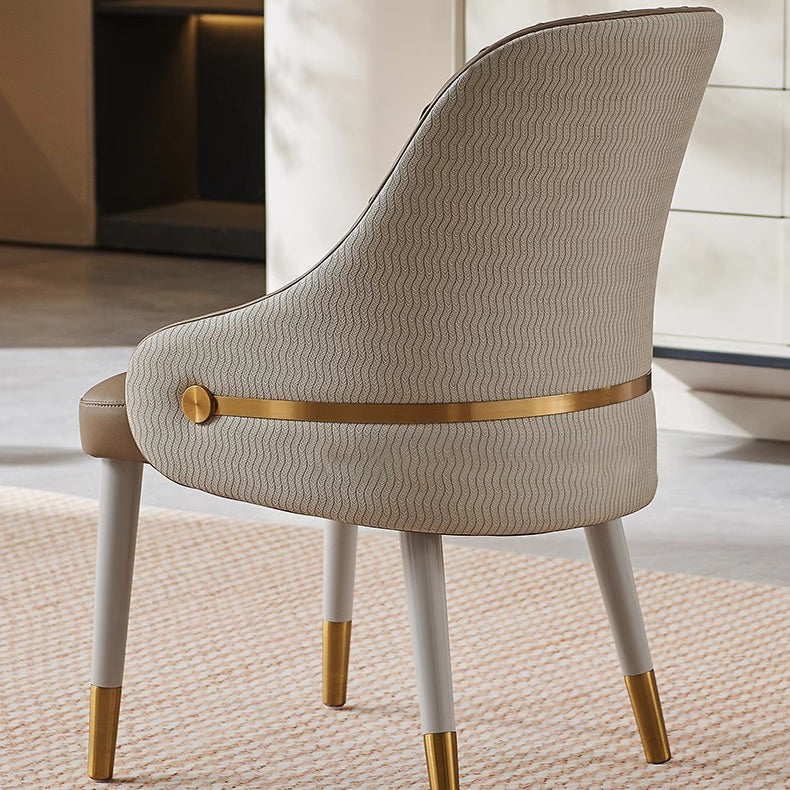 Minimalist Pleated Leather Metal Dining Chair