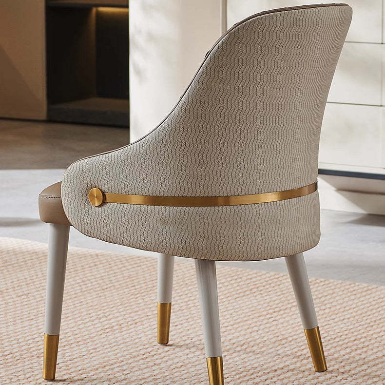 Minimalist Pleated Leather Metal Dining Chair