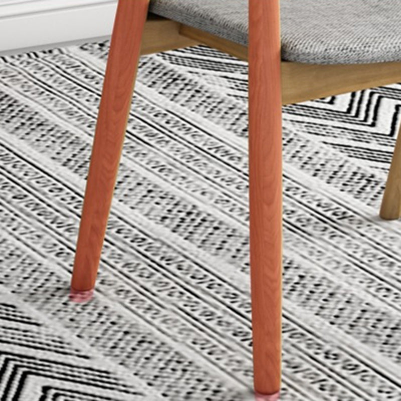 Minimalist Curved Upholstered Wood Dining Chair — Upholstered Cushion / Walnut Color