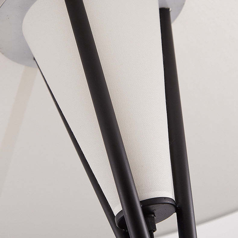 Semi-Tapered Fabric Iron Tripod Floor Lamp