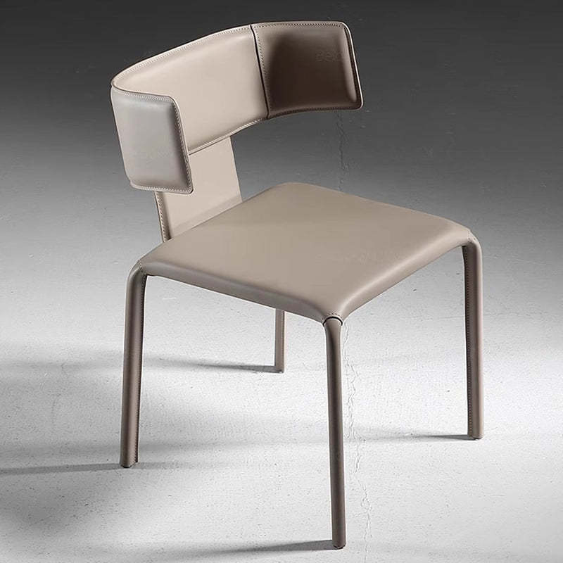 Contemporary Leather Steel Dining Chair