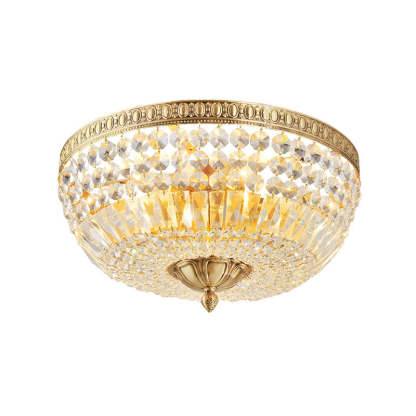 French Vintage Crystal Round 3/5/9-Light Flush Mount