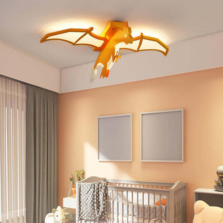 Fire-Breathing Dinosaur Flush Ceiling Light