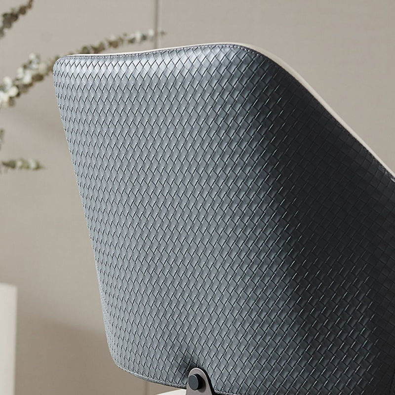 Scandinavian Leather Steel Lozenge Dining Chair