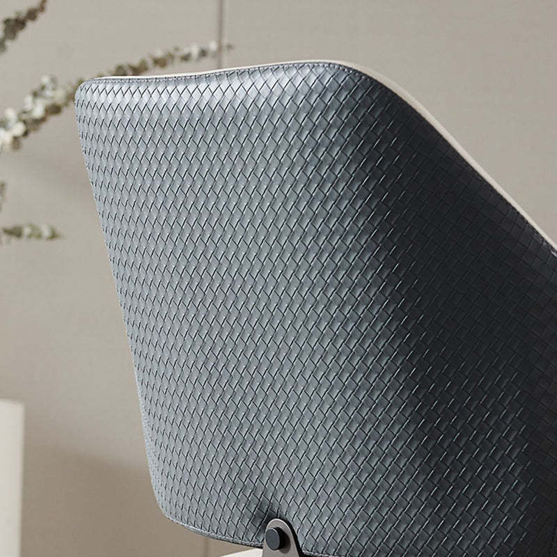 Scandinavian Leather Steel Lozenge Dining Chair