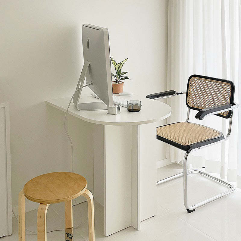 Minimalist Half Oval 6-Leg Coffee Table — White