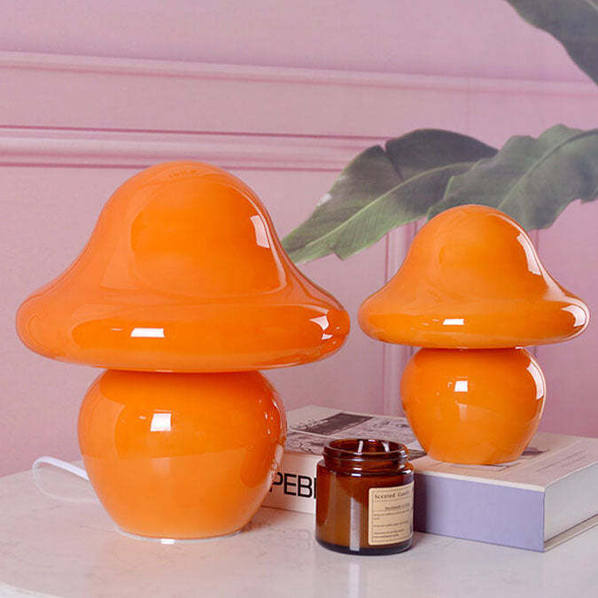 Modern Decorative Mushroom Striped Glass Lamp
