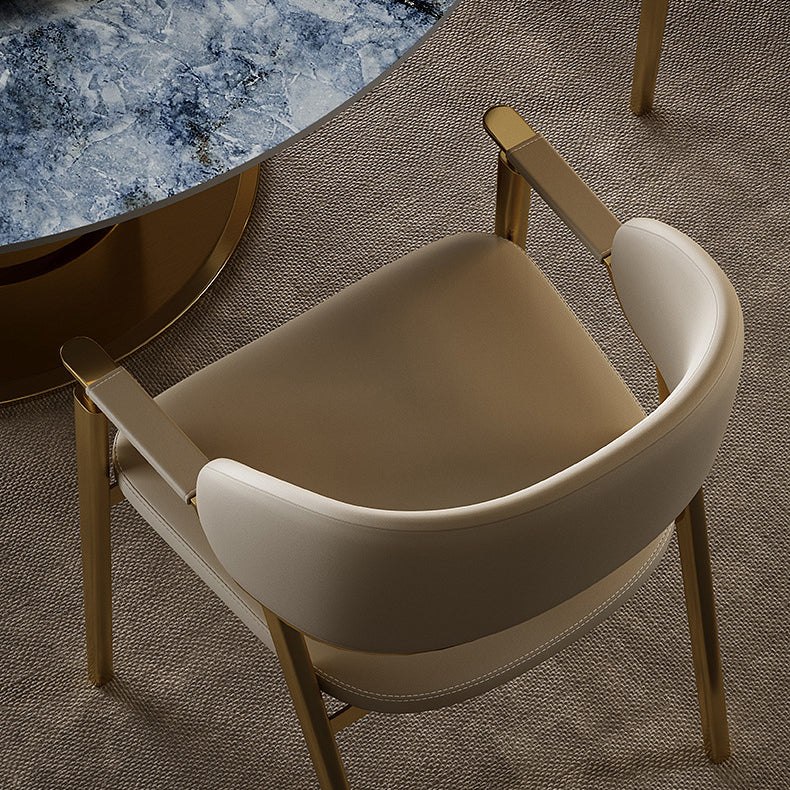 Modern Microfiber Leather Metal Dining Chair