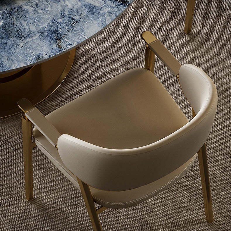 Modern Microfiber Leather Metal Dining Chair