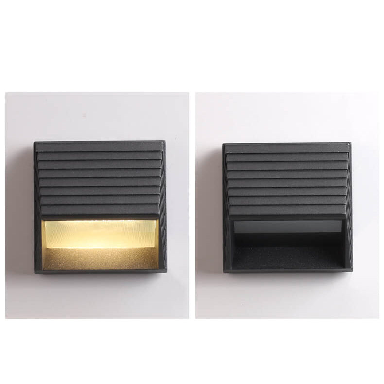 Outdoor Striped Trapezoidal LED Patio Wall Sconce