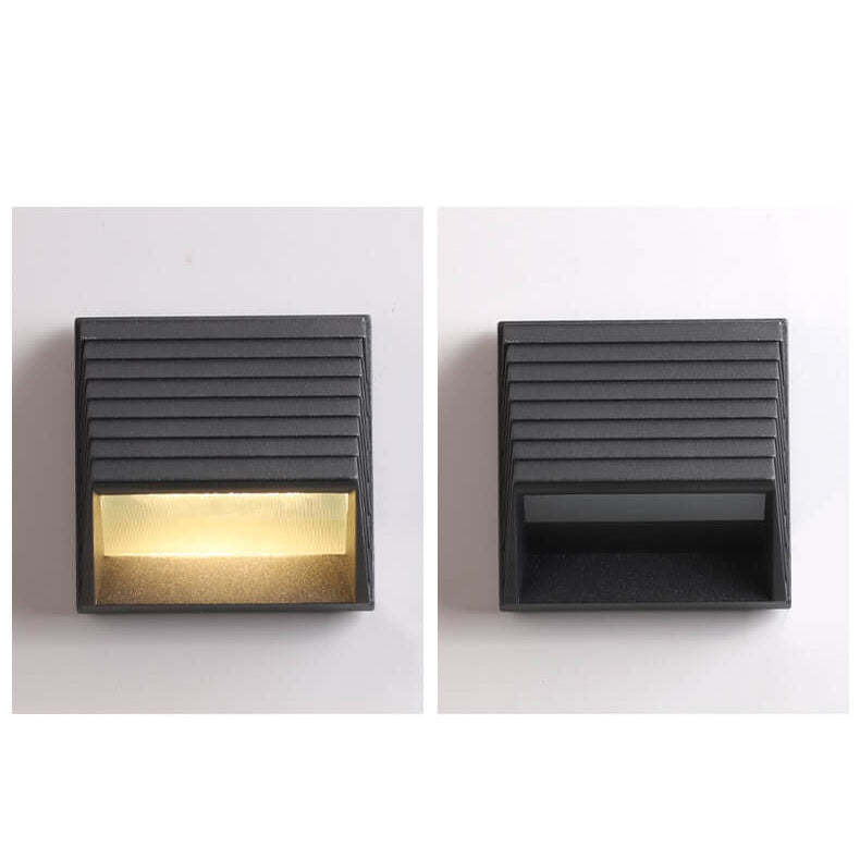 Outdoor Striped Trapezoidal LED Patio Wall Sconce
