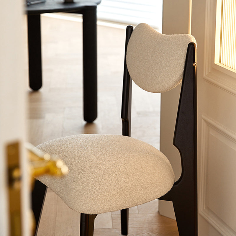 Minimalist Wood Velvet Dining Chair