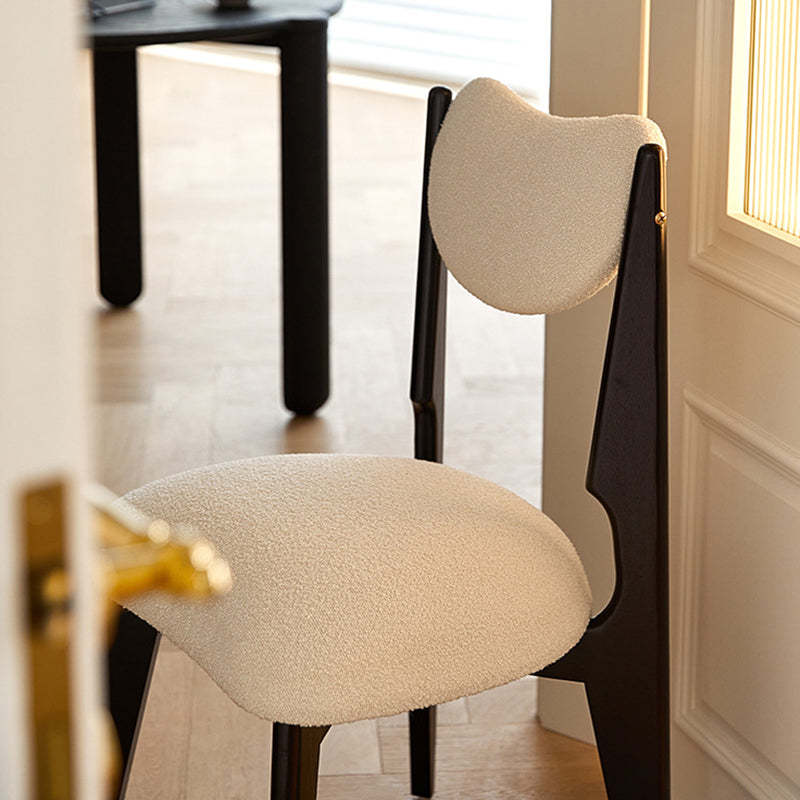 Minimalist Wood Velvet Dining Chair