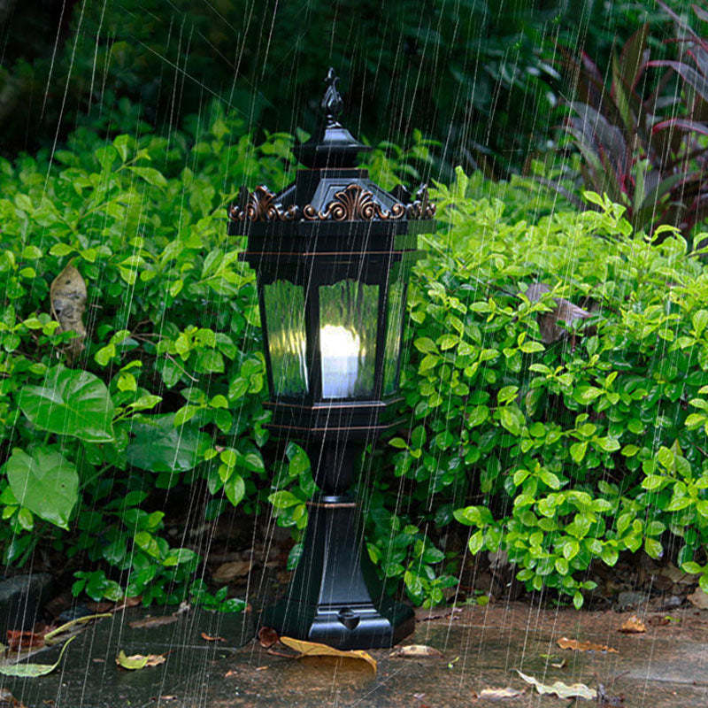 European Hexagonal Aluminum Glass Post Light