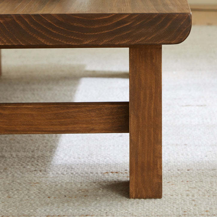 Japanese Wood 4-Leg Rectangular Coffee Table