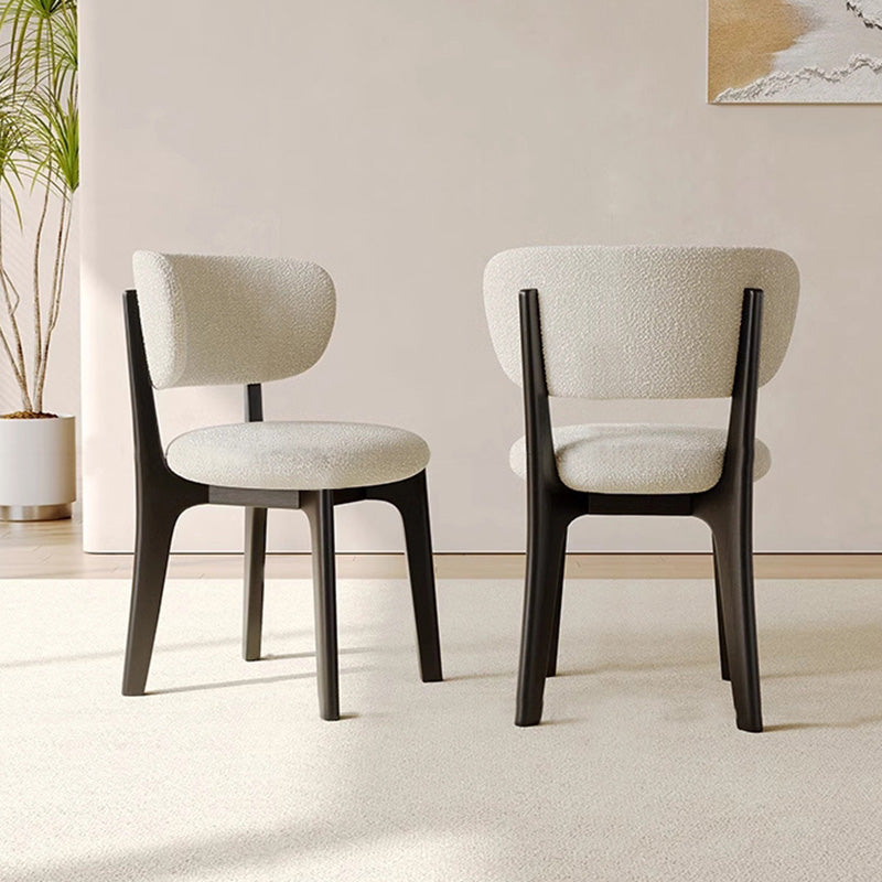 Round Velvet Wooden Dining Chair
