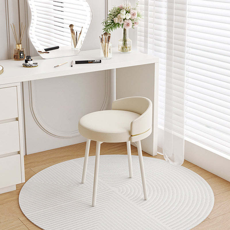 Minimalist Round Leather Iron Vanity Stool — Rotatable / Gray