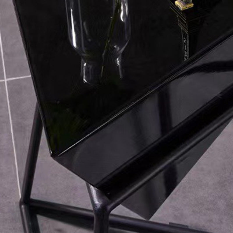Nordic Pyramid Glass Slate Side Table — Slate / Gold / Black