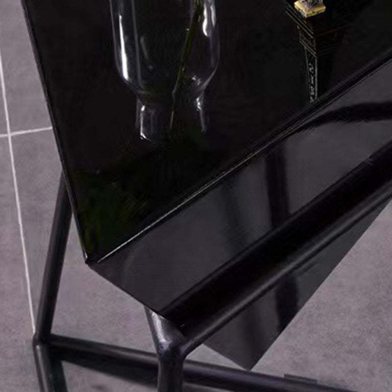 Nordic Pyramid Glass Slate Side Table — Slate / Gold / Black