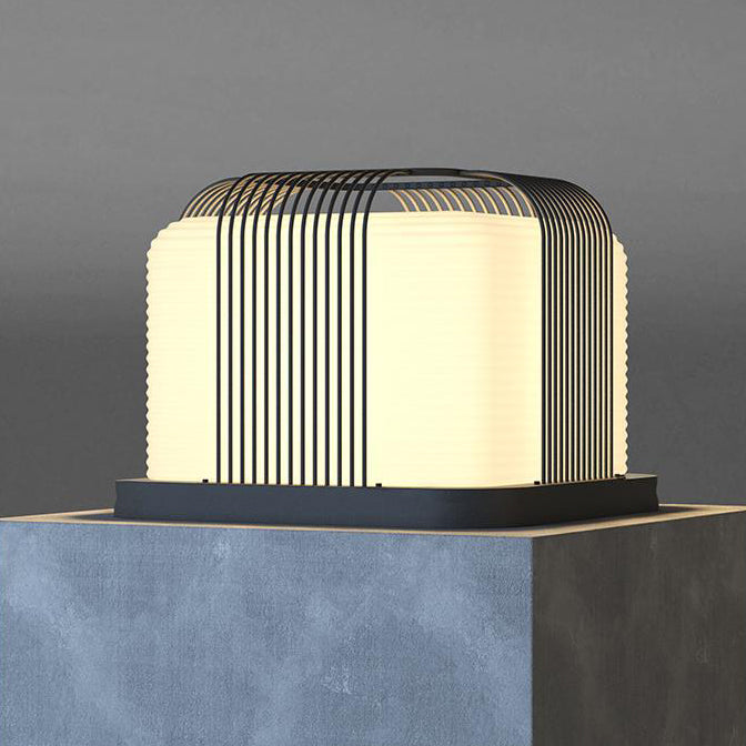 Modern Solar Stainless Steel Square Cubic Landscape Light