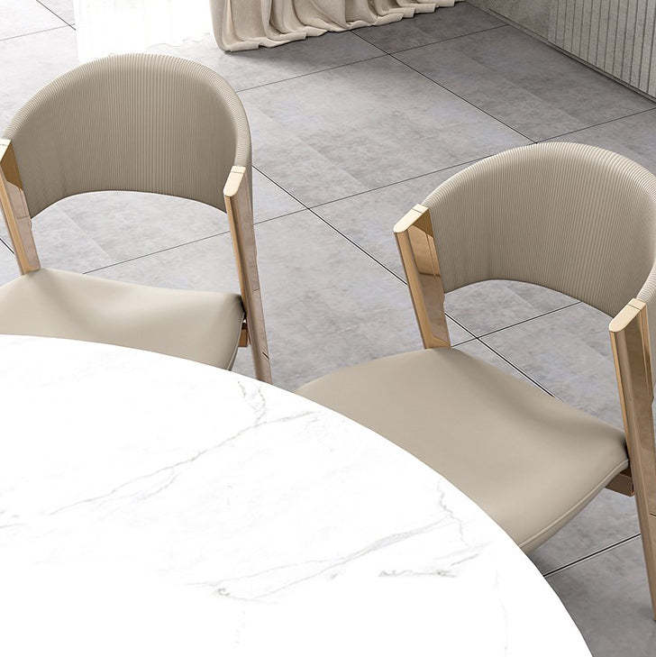 Modern Leather Stainless Steel Dining Chair