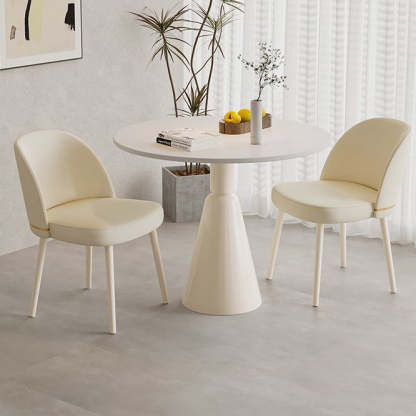 Minimalist Conical Rock Slab Iron Dining Table