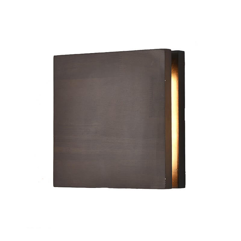 Japanese Wabi-Sabi Log Wood Rectangular LED Sconce
