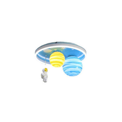 Astronaut Planet Round Kids Flush Mount Light — Infinitely Dimmable / 220V-240V For UK/AU