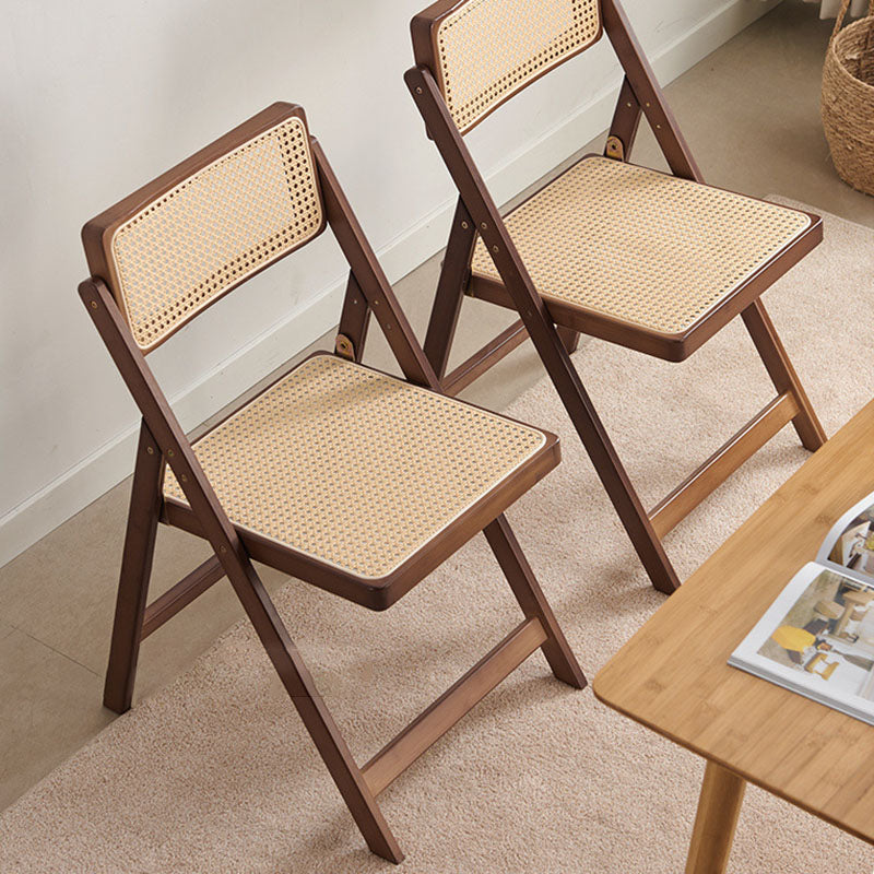 Minimalist Foldable Rattan Wood Dining Chair