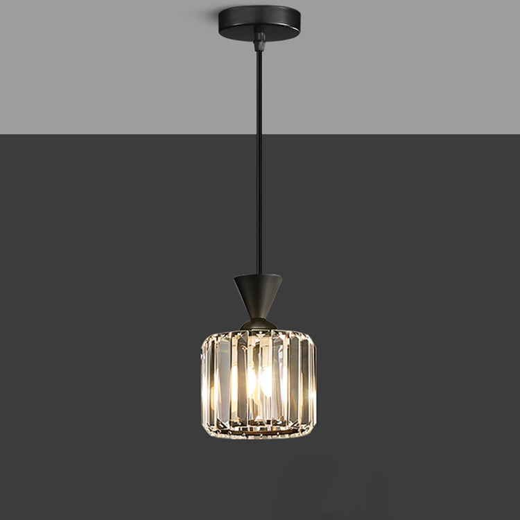 Contemporary Radiant Prismatic Crystal Pendant Light