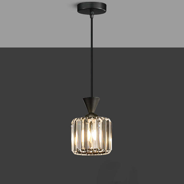 Contemporary Radiant Prismatic Crystal Pendant Light