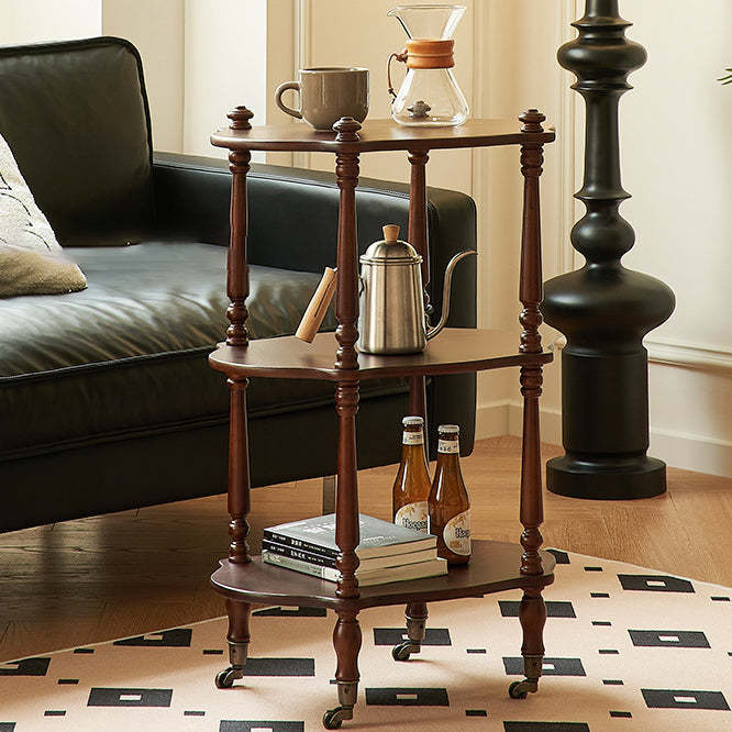 Vintage Wood End Table on Wheels