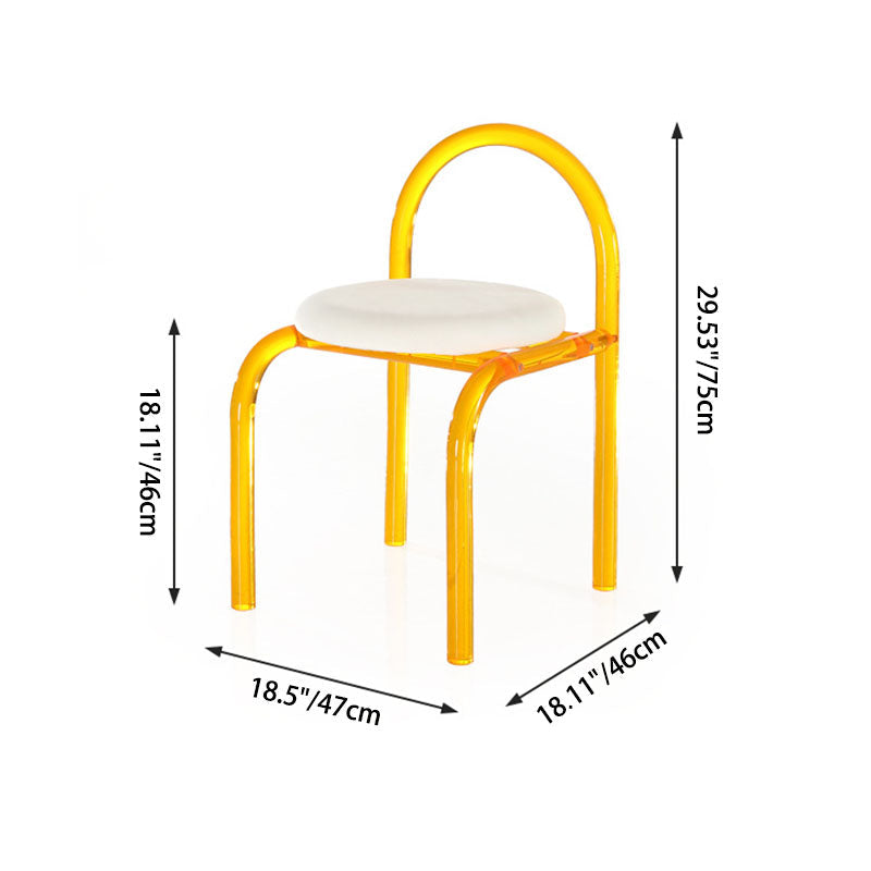 Nordic Acrylic Velvet Round Arched Dining Chair